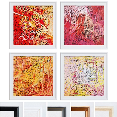 Modern Abstract Picture Frame Set 3D model image 1 