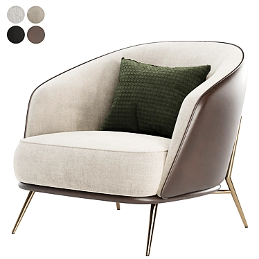 Elegant Blue Armchair - Plush Seating 3D model image 1 