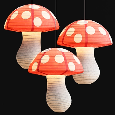 Artisan Mushroom Pendant Light 3D model image 1 