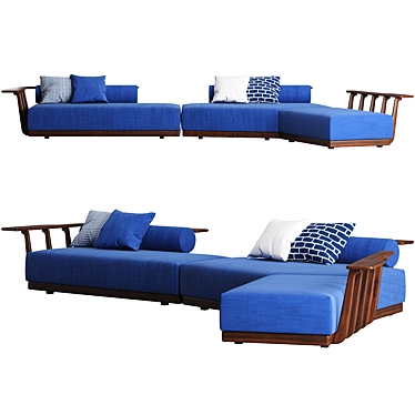 Mediterranean-inspired Sunset Platform Sofa 3D model image 1 