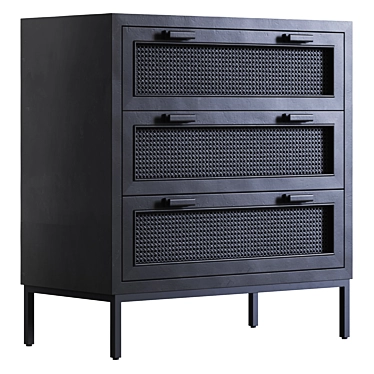 Black Cane Clothing Chest (Furniture) 3D model image 1 