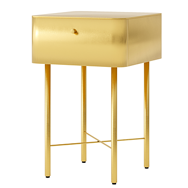 Modern Metal Drawer Bedside Table 3D model image 1 