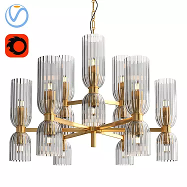 Elegant Two-Tier Chandelier 3D model image 1 