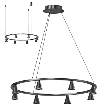 Farland Ring LED Chandelier Fixture 3D model image 1 