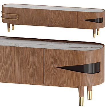 Contemporary Stone TV Stand 3D model image 1 