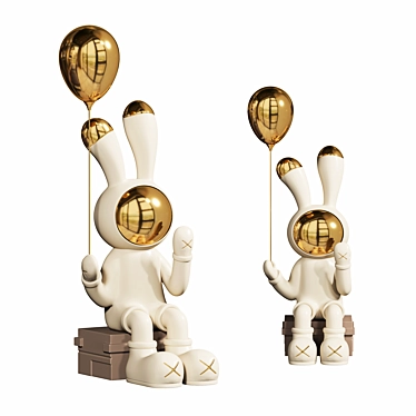 Rabbit Handicraft Decor Sculpture 3D model image 1 