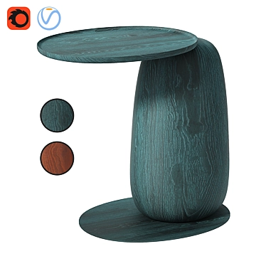 Eos Wood Side Table | Kooku 3D model image 1 