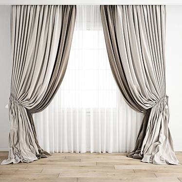 Premium Polygonal Curtain Model 3D model image 1 