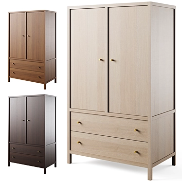 Keane Modern Wood Armoire 3D model image 1 