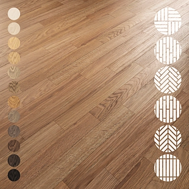 Oak Parquet Flooring Collection 3D model image 1 