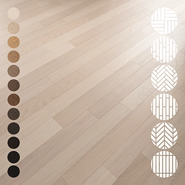 Oak Parquet Flooring Collection 3D model image 1 