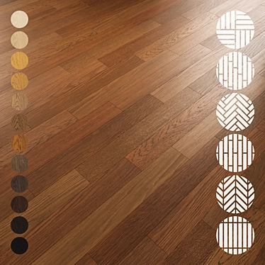 Oak Parquet Flooring Collection 3D model image 1 