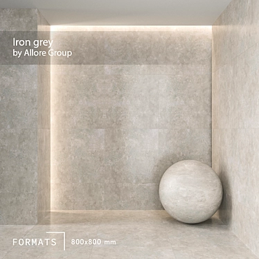 Sleek Iron Grey Floor Tile 3D model image 1 