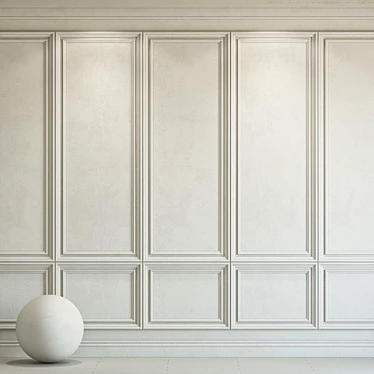 Eider White Decorative Plaster with Molding 3D model image 1 