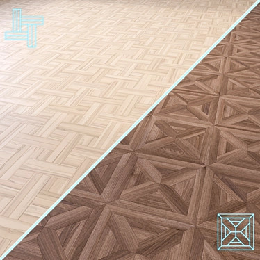 Modular Wood Floor 3D Model 3D model image 1 