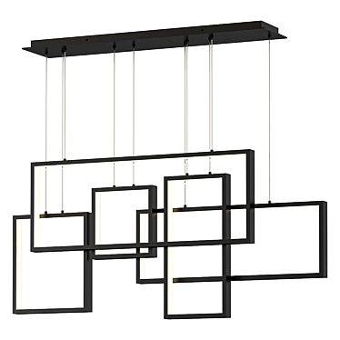 Modern Linear Canvas Chandelier 3D model image 1 