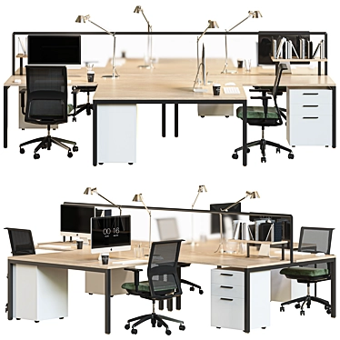 Modern Office 3D Furniture Set 3D model image 1 