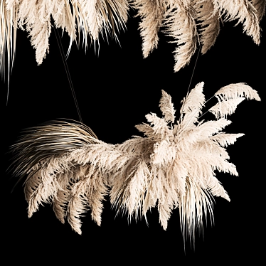 White Pampas Grass Hanging Bouquet 3D model image 1 