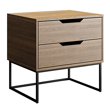 Ramon Oak Bedside Table 3D model image 1 