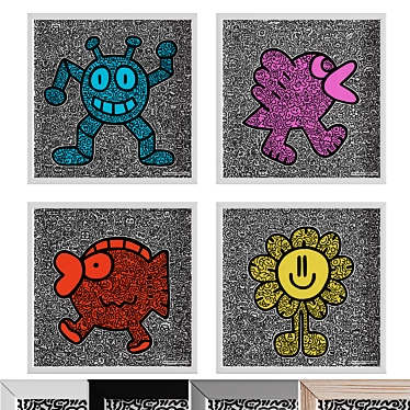 Mr. Doodle 4-Piece Frame Set 3D model image 1 