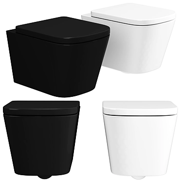 Rimless Wall-Mounted Washdown Toilet 3D model image 1 