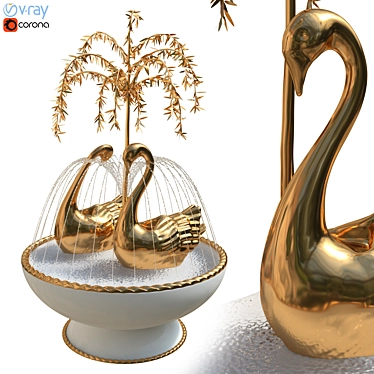 Detachable Swan Fountain 3D Model 3D model image 1 