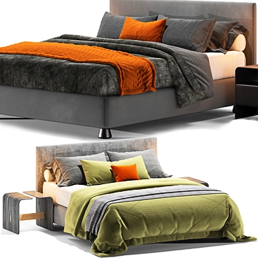 Elegant Modern Bed Design 3D model image 1 