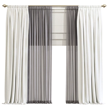 Mesh Remeshed Curtain Design 3D model image 1 