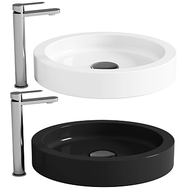 Scarabeo Bucket Bio Black Washbasin 3D model image 1 