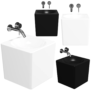 Scarabeo Cube White Hand Washbasin 3D model image 1 