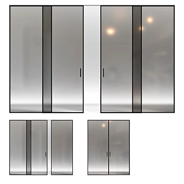 Lualdi L7 Sliding Door Set 3D model image 1 