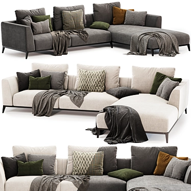 Luxury Comfort: OLIVIER Sectional Sofa 3D model image 1 