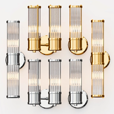 Elegant Metal Glass Wall Lamp 3D model image 1 