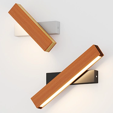 Modern Nordic Wooden LED Sconce 3D model image 1 