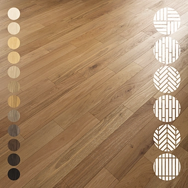 Oak Parquet Flooring Collection 3D model image 1 