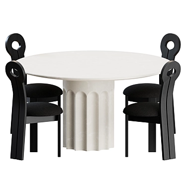 Minimalistic Dining Set Lulu Georgia 3D model image 1 