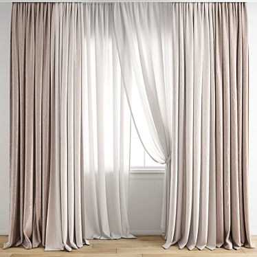 Polygonal Model Curtain 607 Kit 3D model image 1 