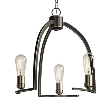 Vintage Bronze Kinder Chandelier 3D model image 1 