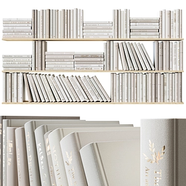 Beige Book Set with 4 Layouts 3D model image 1 