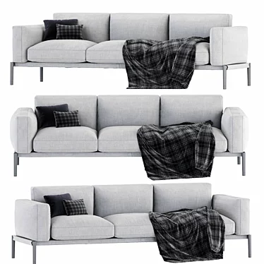 Sleek Romeo Compact Sofa 3D model image 1 