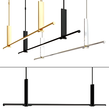 Designer Linear Pendant by Kelly Wearstler 3D model image 1 