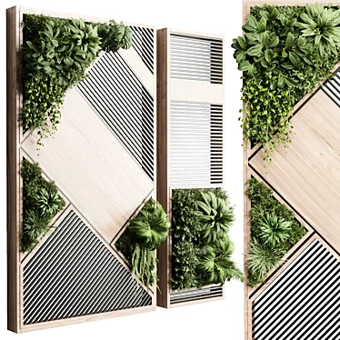 Wooden Frame Vertical Garden Box 3D model image 1 