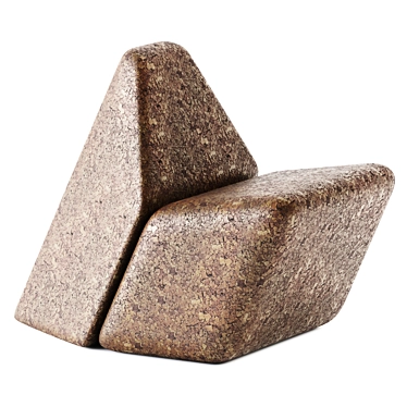 Luxury Cacao Armchair, BlackCork 3D model image 1 