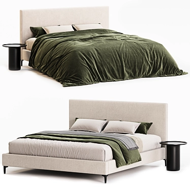 Modern Emmett Bed Collection 3D model image 1 