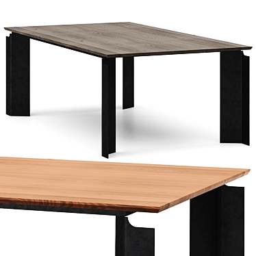 Sleek Patch Table, 3 Colors 3D model image 1 