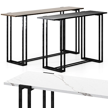 Cl.ip Rectangular Marble Console Table By De.ci