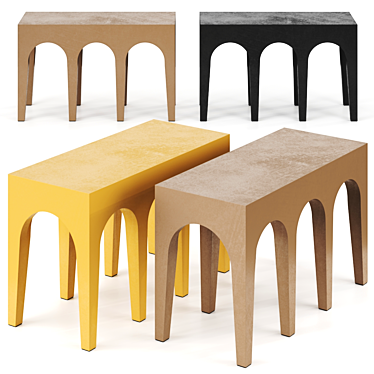 Scandinavian Style Bow Bench, 101 Copenhagen 3D model image 1 