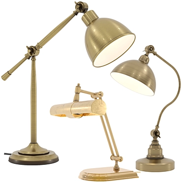 Unique Lamp Set - Retro Inspiration 3D model image 1 