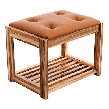 Baxter Leather Footstool: Relax in Style 3D model image 1 