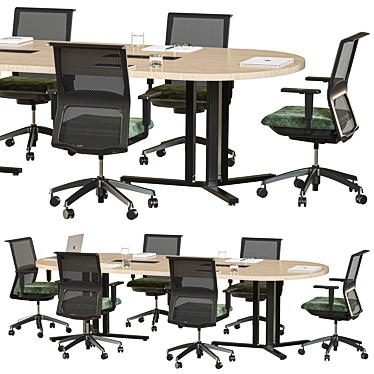 Modern Oval Conference Table 2015 3D model image 1 